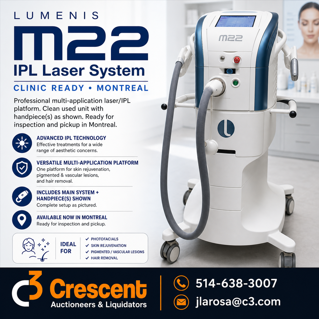 2014 Lumenis M22 IPL laser system