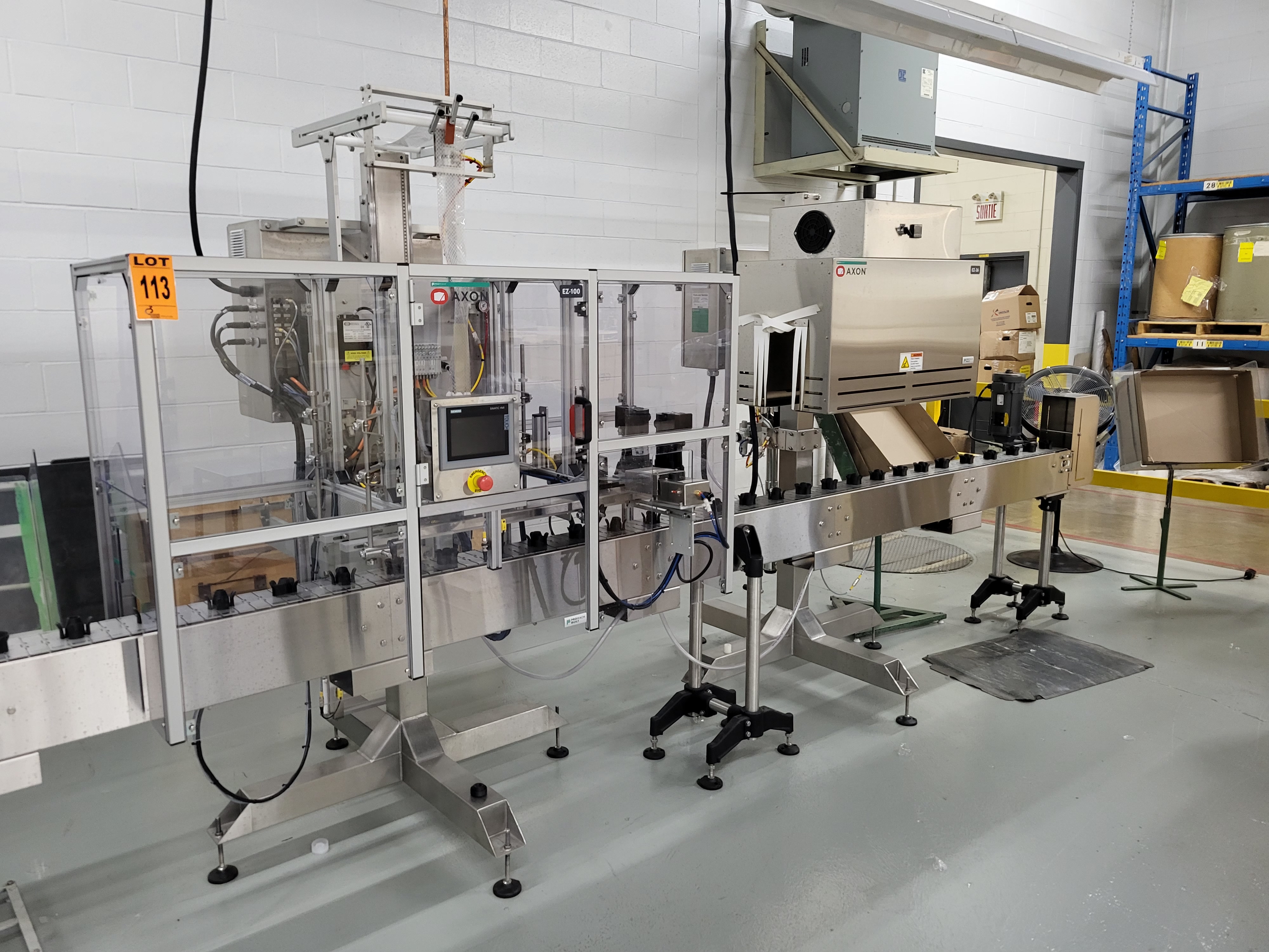 AXON EZ-100 packaging line and associated equipment
