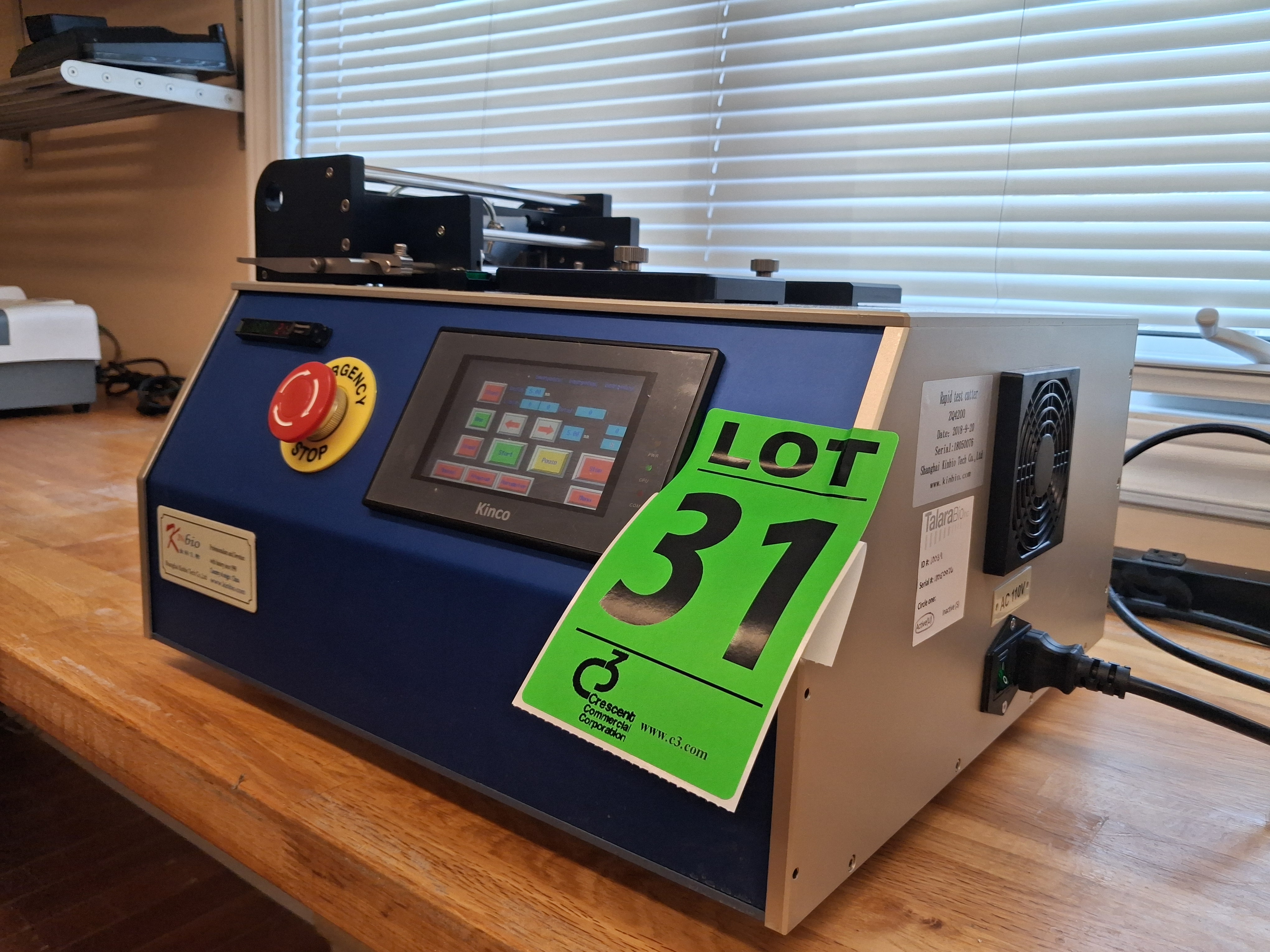 2018 KINBIO ZQ4200 rapid-test strip cutter, lot 31
